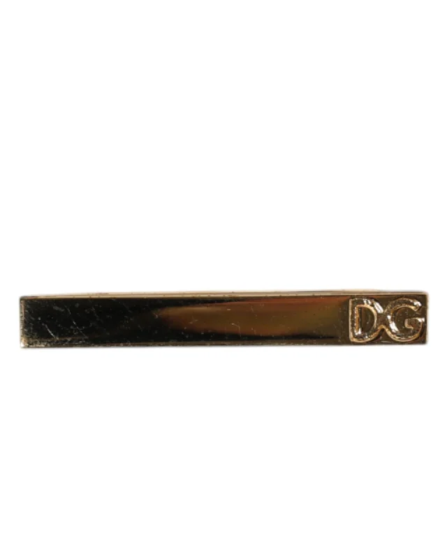 Dolce & Gabbana Tie Bar Gold Metal Men Tie Clips
