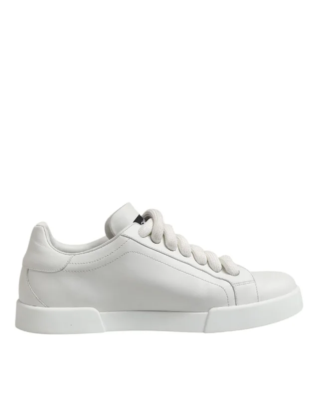 Dolce & Gabbana Leather Low Top Sneakers Men White