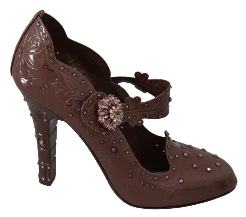 Dolce & Gabbana  Floral Embellished Patent Leather Pumps