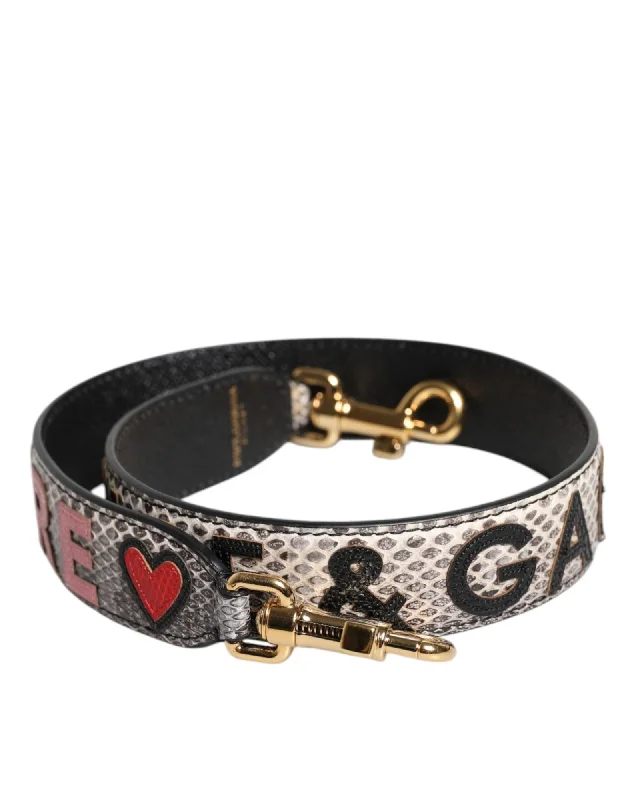 Dolce & Gabbana DG AMORE Patch Bag Shoulder Strap with Logo Details Women Multicolor Belts