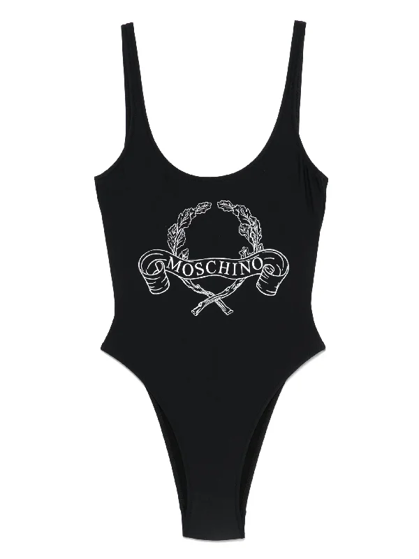 Moschino One-Piece Swimsuit Laurel Crown Logo