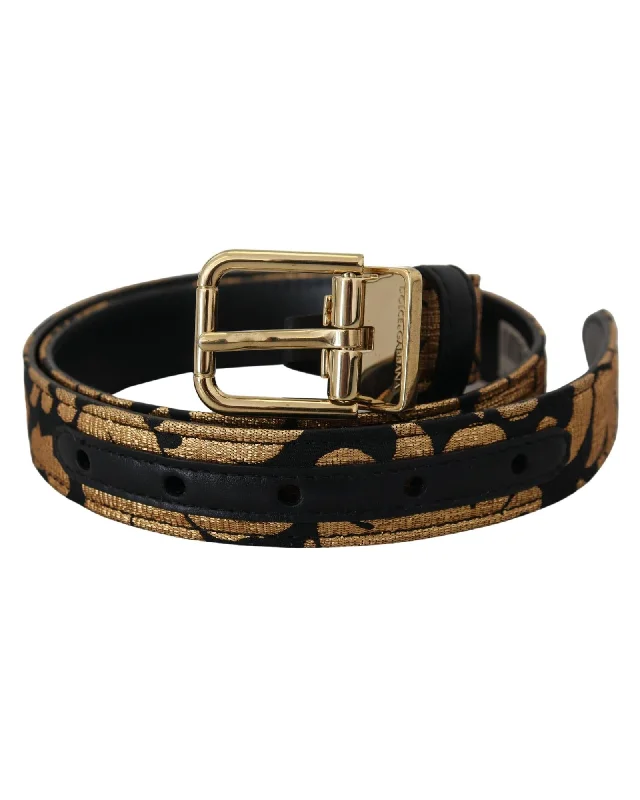 Dolce & Gabbana  Women's Floral Print Leather Belt