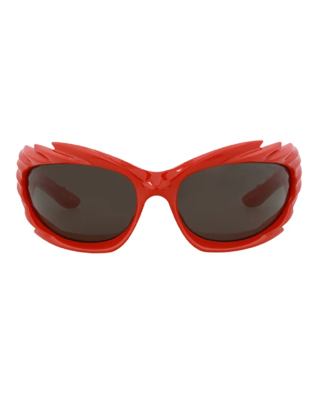Balenciaga Unisex Shield/Wrap Red Red Grey Fashion Designer Eyewear