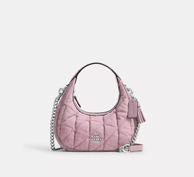 Coach Carmen Mini Crossbody Bag Quilted Denim Ballerina Carnation 