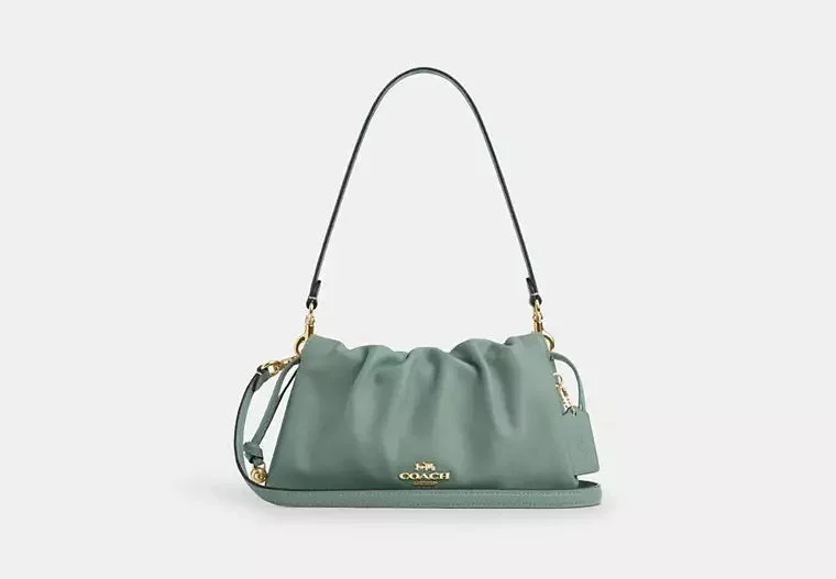 Coach Faye Shoulder Bag With Ruching Sage 