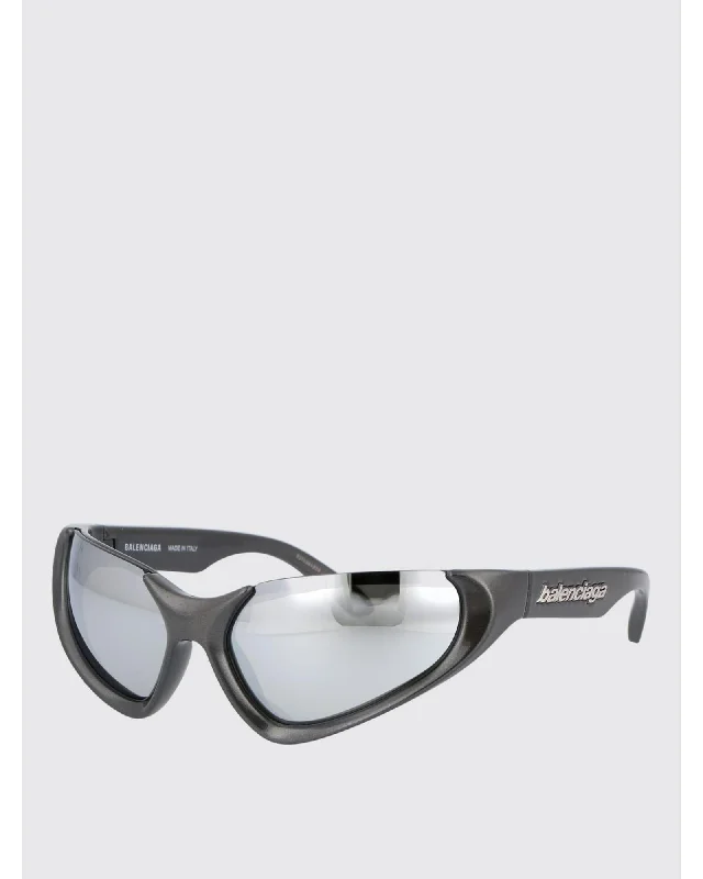 Balenciaga BB0202S Sunglasses Mirrored Lenses Women Silver