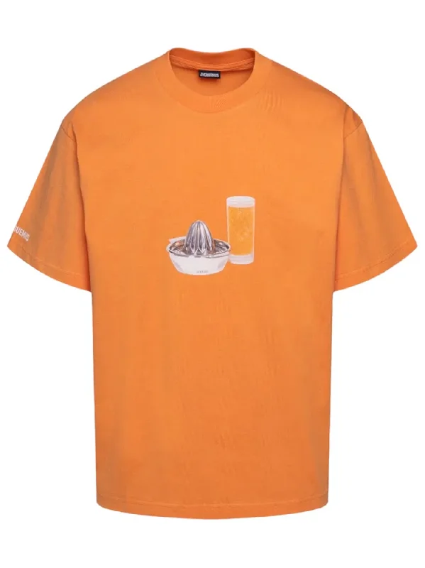 Jacquemus Le Succo Print Orange Juice T-Shirt in Orange
