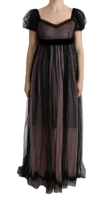 Dolce & Gabbana  Black and Pink Net Dress