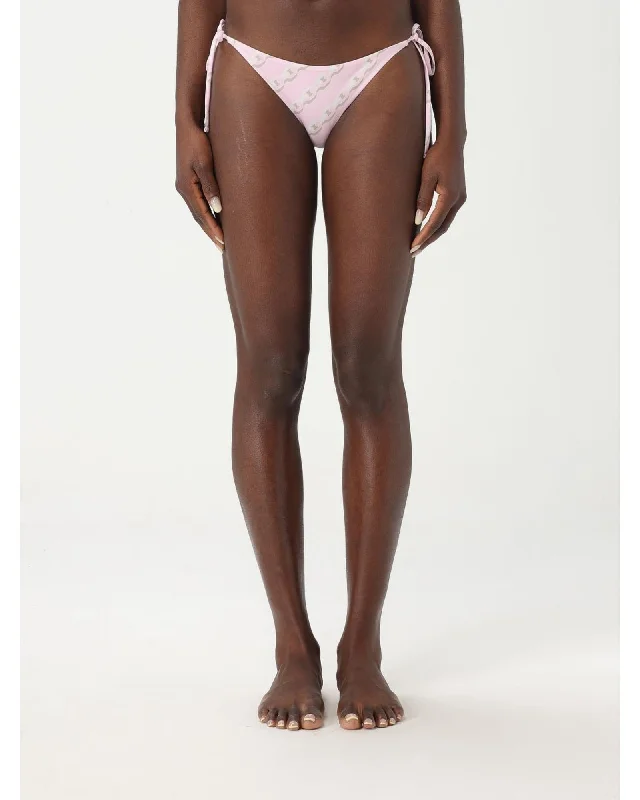 Versace Chain Print Bikini Bottoms Women Pink Swimwear