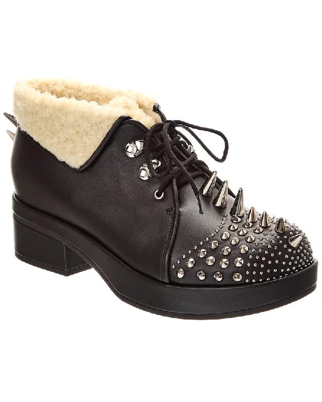 Gucci Logo Spike Leather Bootie