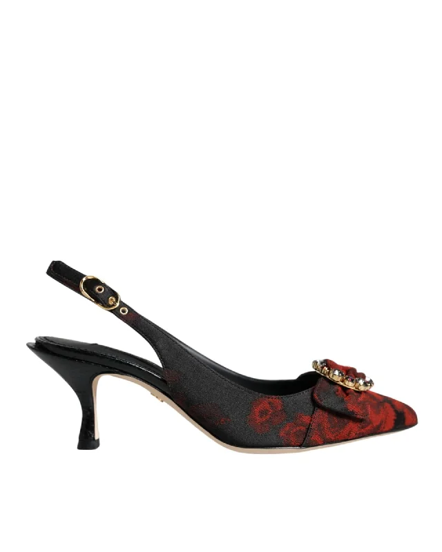 Dolce & Gabbana  Floral Slingback Pumps Black