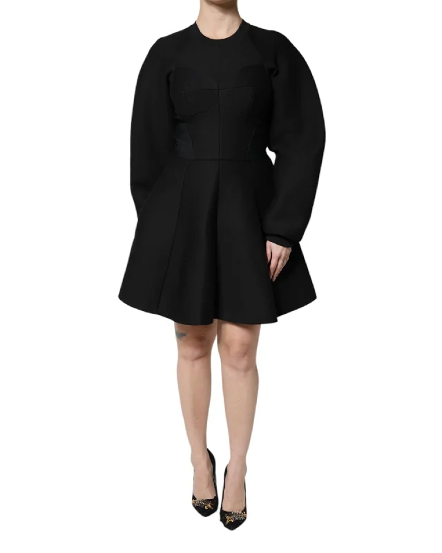 Dolce & Gabbana Neoprene Mini Dress Women Black Dresses