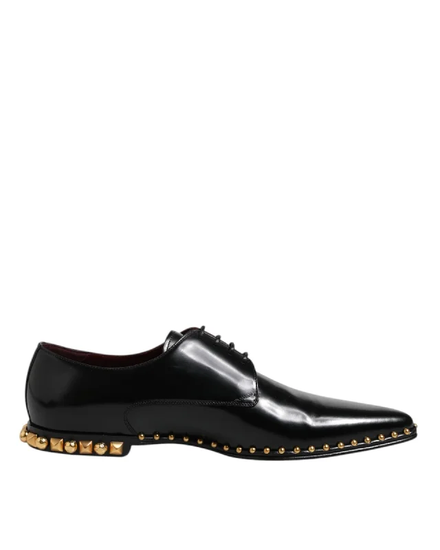 Dolce & Gabbana Studded Leather Dress Shoes Men Black Formal Shoes