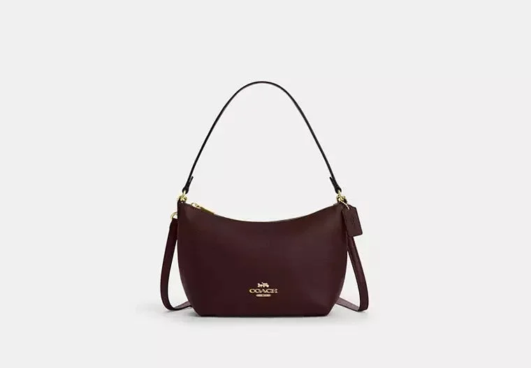 Coach Zip Top Shoulder Bag Merlot 