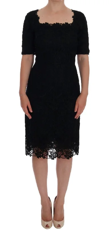 Dolce & Gabbana  Black Floral Lace Dress