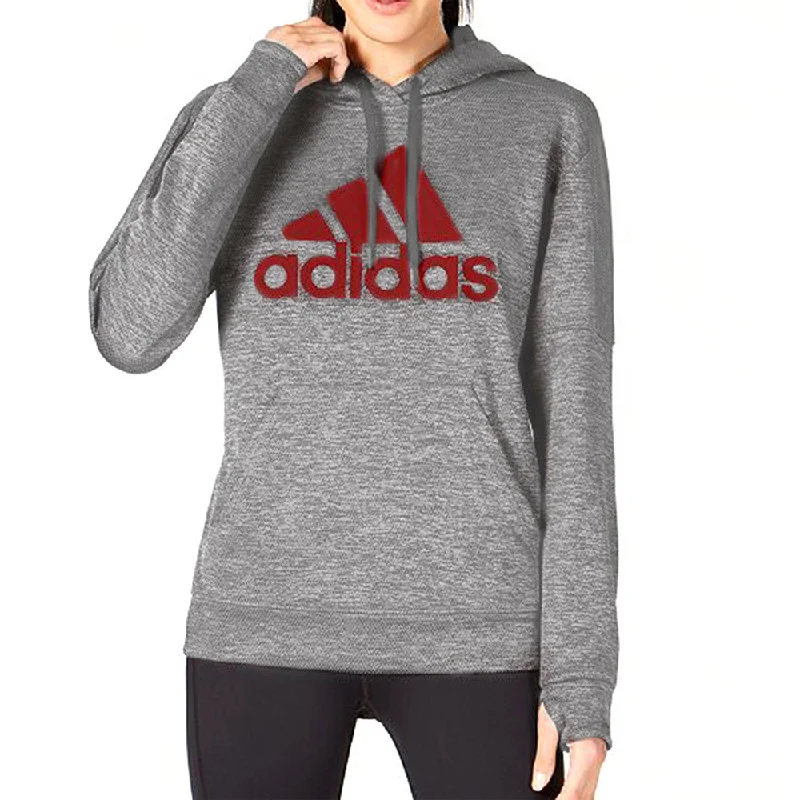 Adidas Women's Originals Shine Logo Hoodie Light Grey