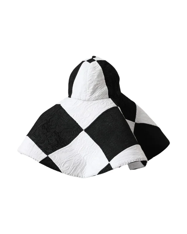 Dolce & Gabbana  Checkerboard Sun Hat Black/White
