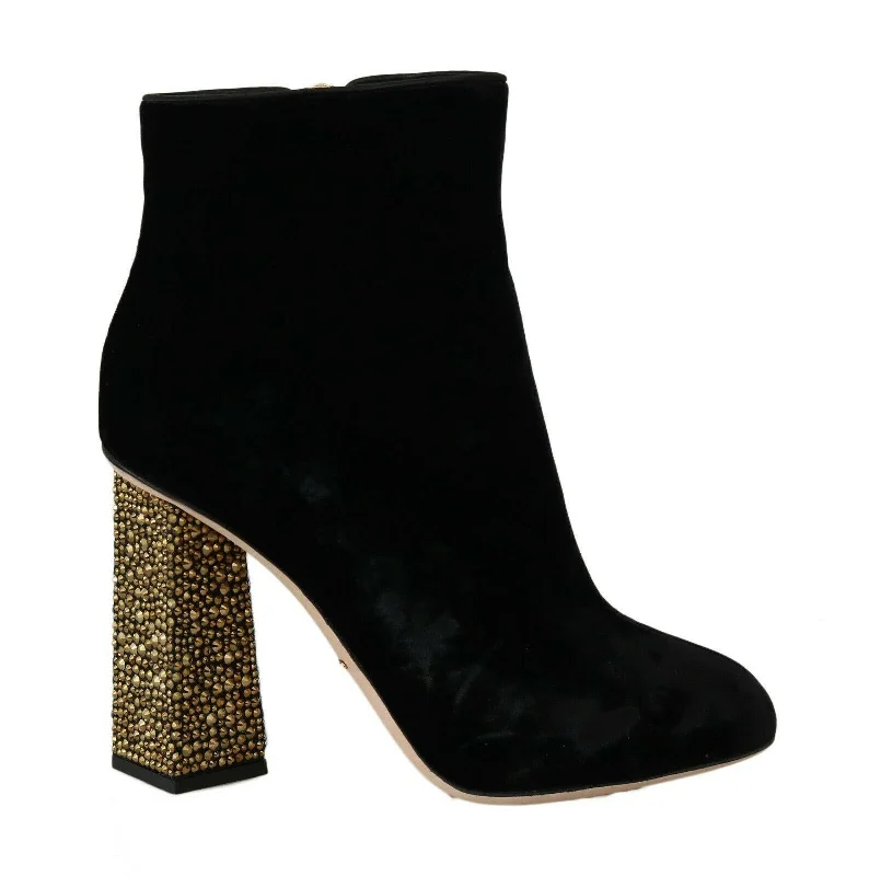 Dolce & Gabbana Crystal Square Heel Shoes