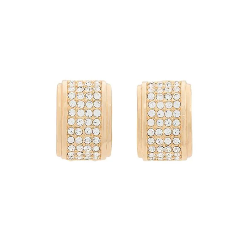 1980s Vintage Christian Dior Demi Hoop Clip-On Earrings