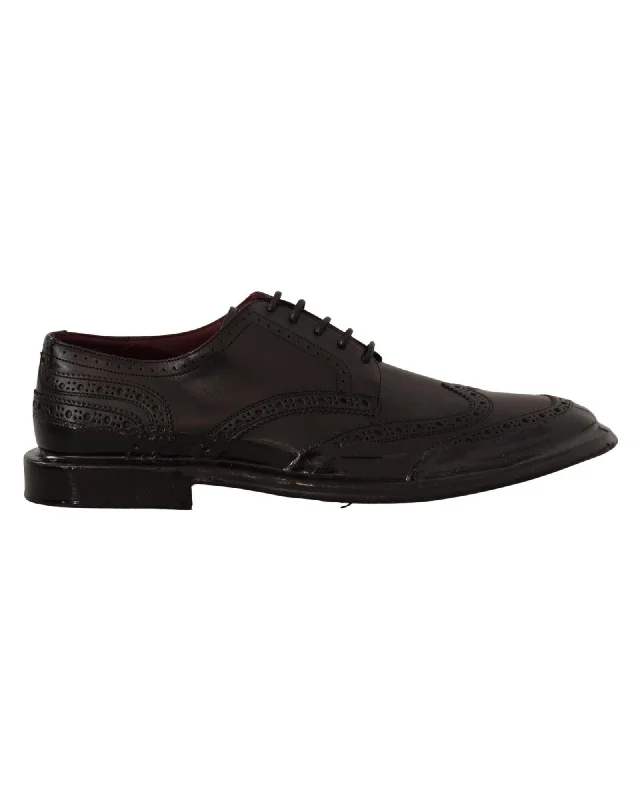 Dolce & Gabbana  Mens Black Leather Brogue Oxford Shoes
