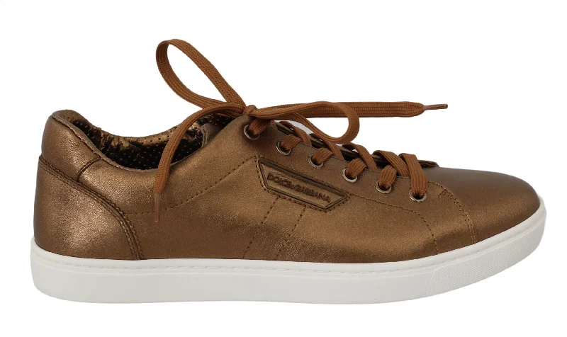 Dolce & Gabbana Leather Sneakers Bronze