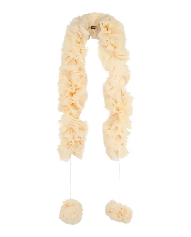 Gucci Womens Silk Ruffle Scarf