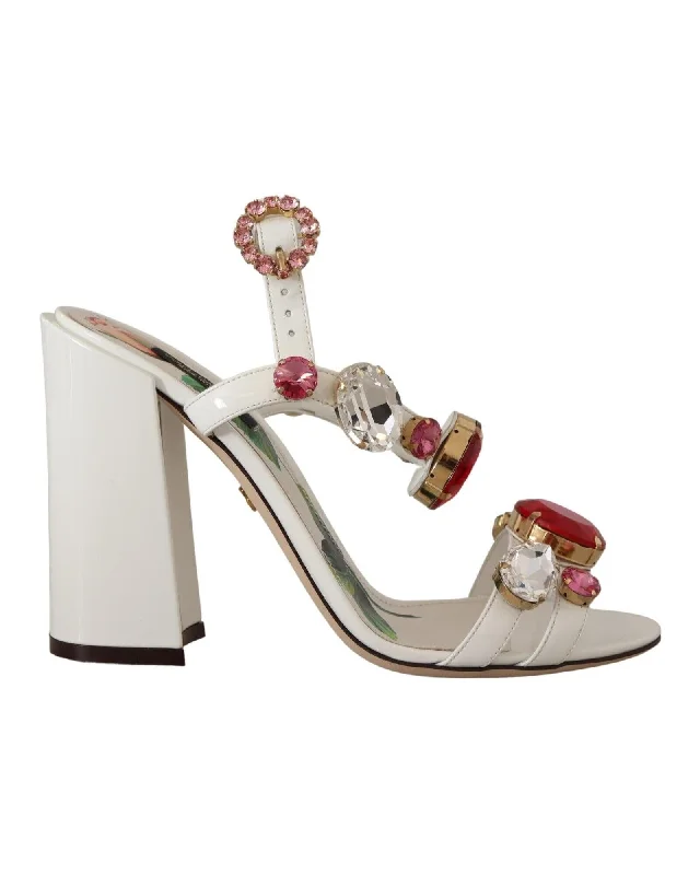 Dolce & Gabbana Crystal Embellished Leather Heels
