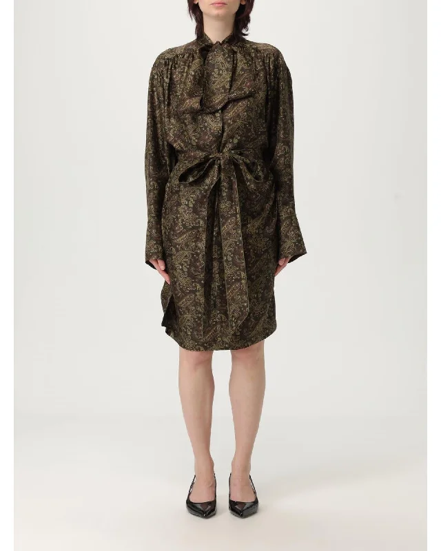 Saint Laurent Paisley Print Mini Dress Women Multicolor Dresses