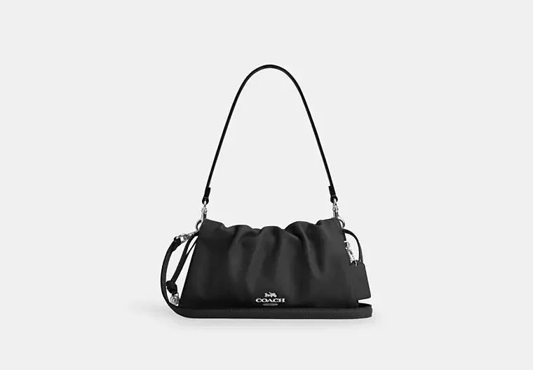 Coach Faye Shoulder Bag With Ruching Black 