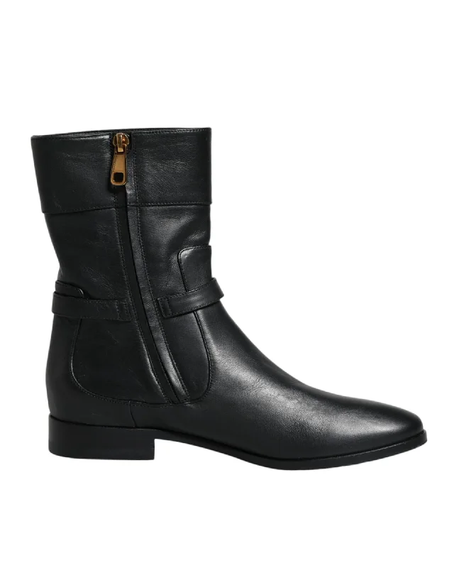 Dolce & Gabbana  Women's Mid-Calf Boots in Black Leather
