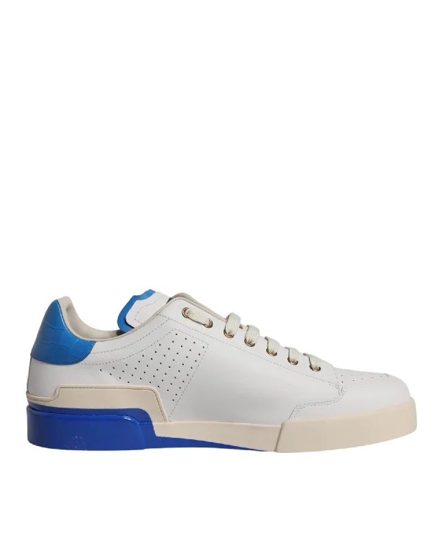 Dolce & Gabbana Perforated Leather Low Top Sneakers with Rubber Sole