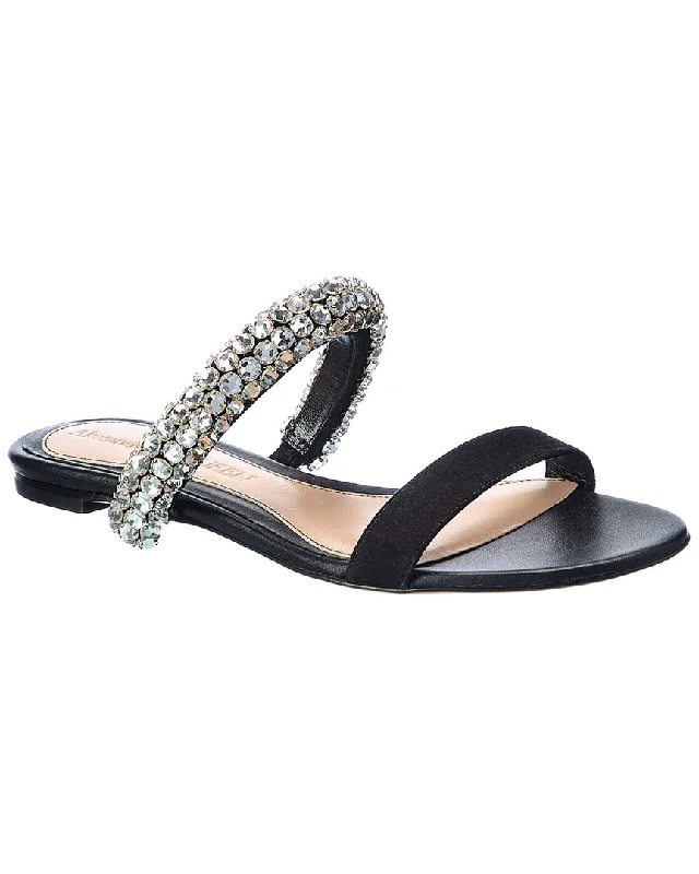 Alexander Mcqueen Crystal Suede Sandal