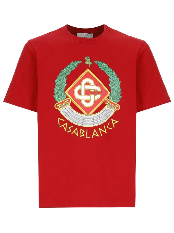 Casablanca Crest Printed Red T-Shirt