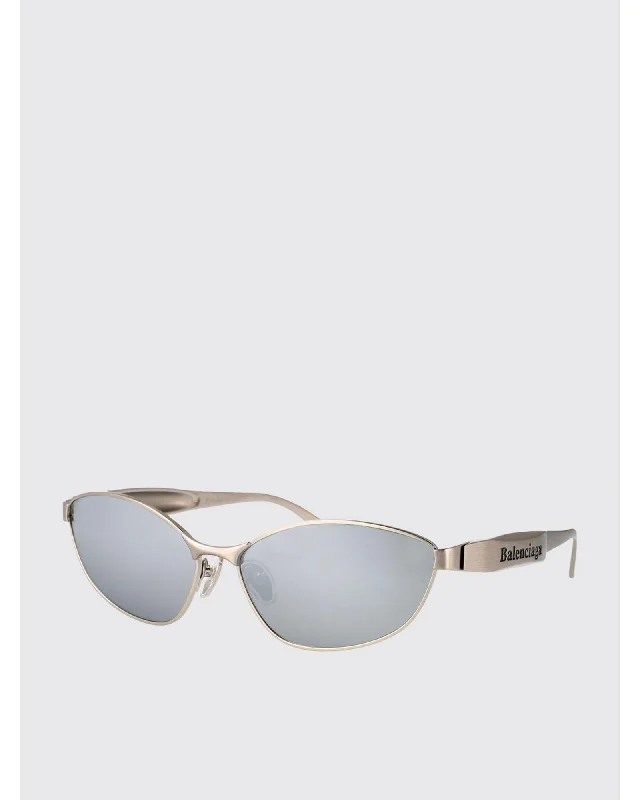 Balenciaga Metal Frame Mirrored Sunglasses Women Silver
