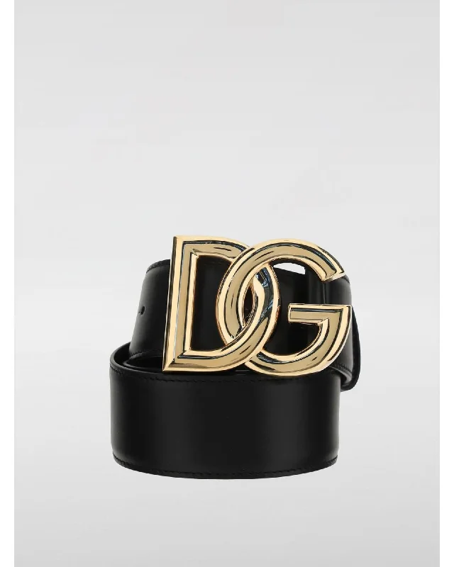 Dolce & Gabbana DG Buckle Leather Belt Women Black