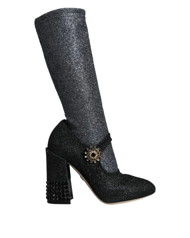 Dolce & Gabbana  Glitter Bootie Black