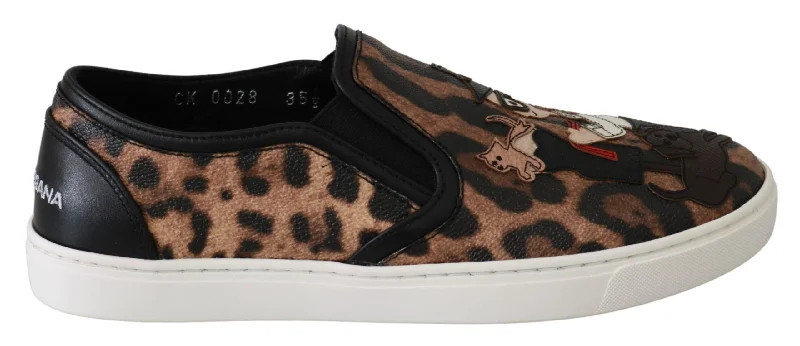 Dolce & Gabbana  Leopard Print Slip-On Sneakers for Women
