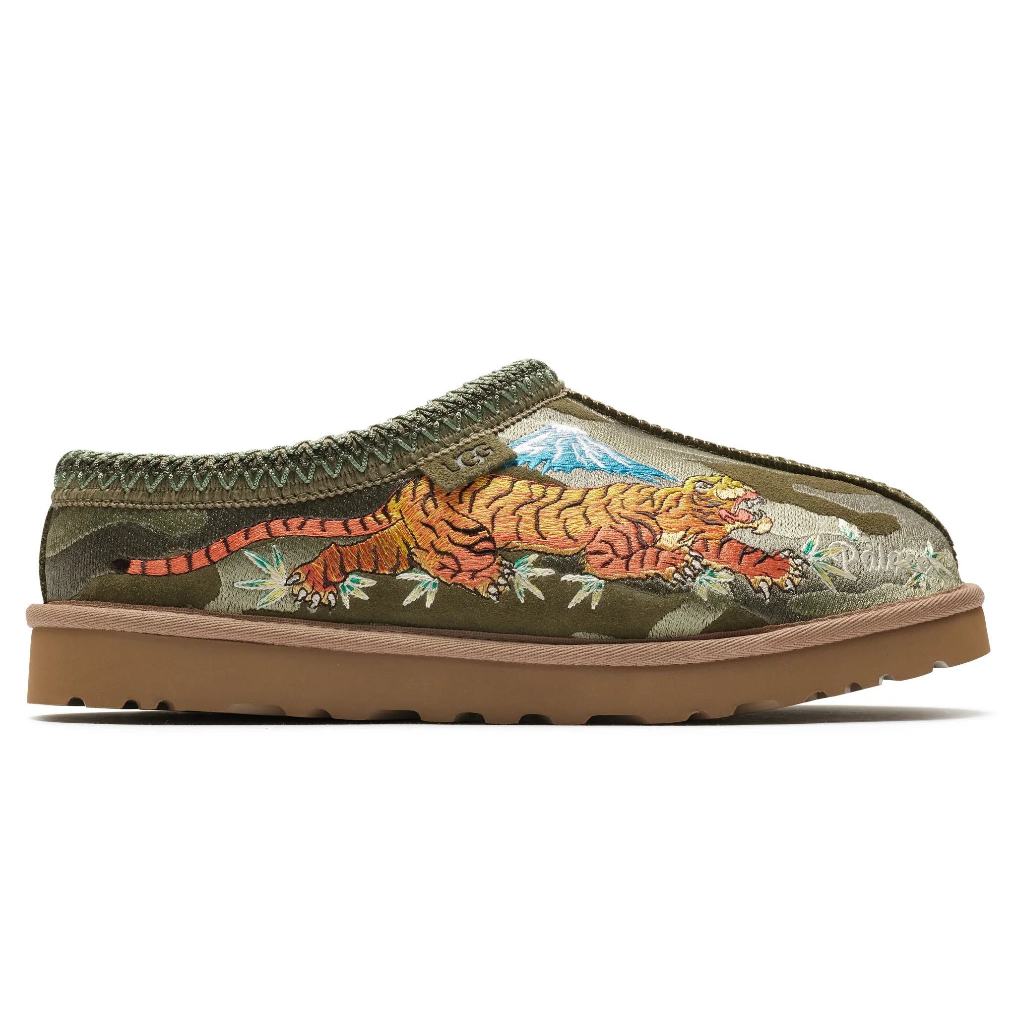 Palace x UGG Tasman Burnt Olive Camo Slippers