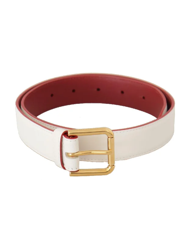 Dolce & Gabbana  Leather Belt - White