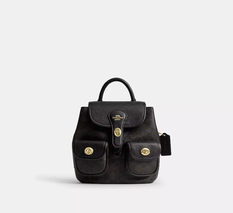 Coach Hadley Backpack In Signature Canvas Walnut Black