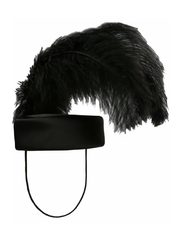 Gucci Womens Feather-Embellished Pillbox Hat