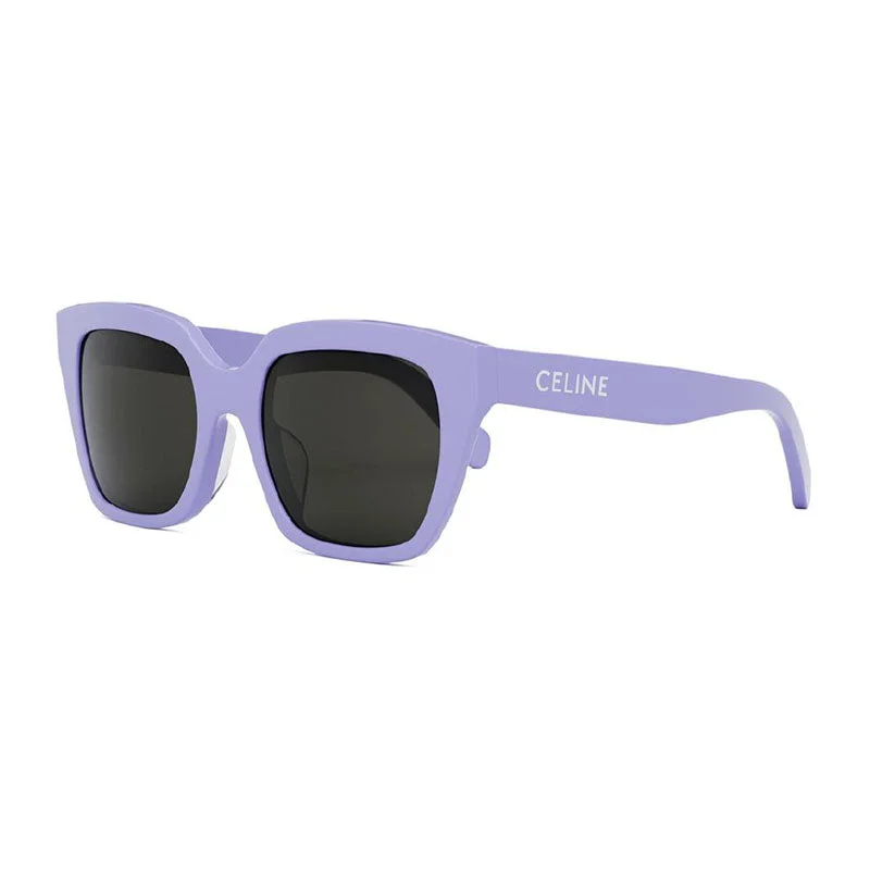 Celine Square Full Rim, with a Shiny Solid Lilac frame and Smoke lens.