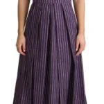 Dolce & Gabbana  Women's Purple Striped Midi Dress