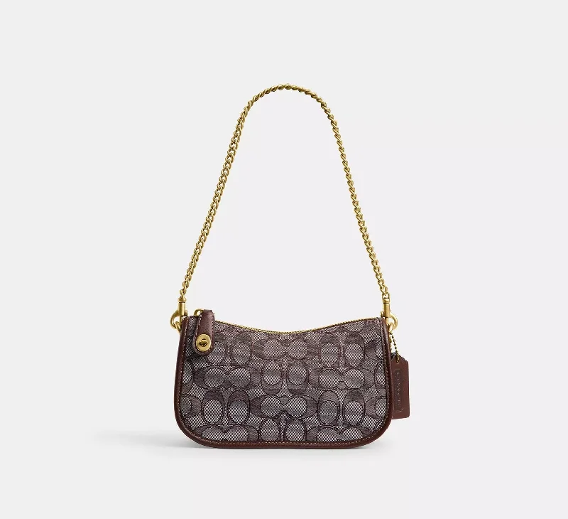 Coach Swinger Bag 20 In Signature Jacquard Oak Maple 