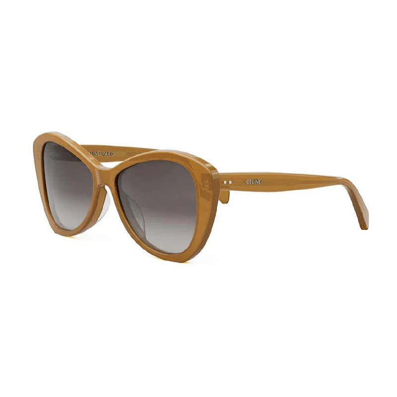 Celine Butterfly Full Rim, with a Shiny Milky Honey frame and Brown lens.