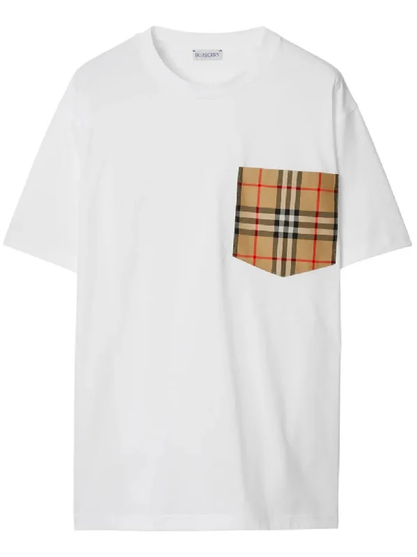 Burberry Cotton T-shirt with Check pocket