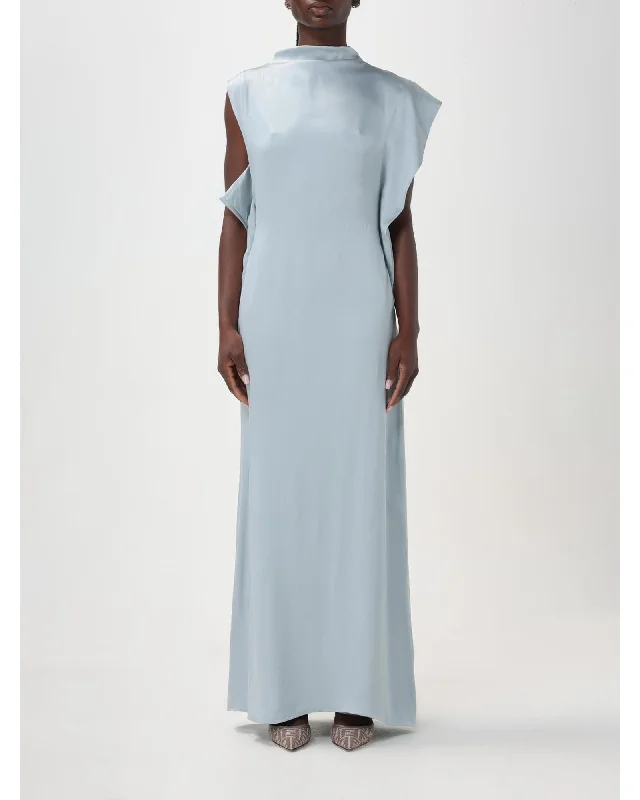 Fendi High Neck Sleeveless Maxi Dress Women Dust Dresses