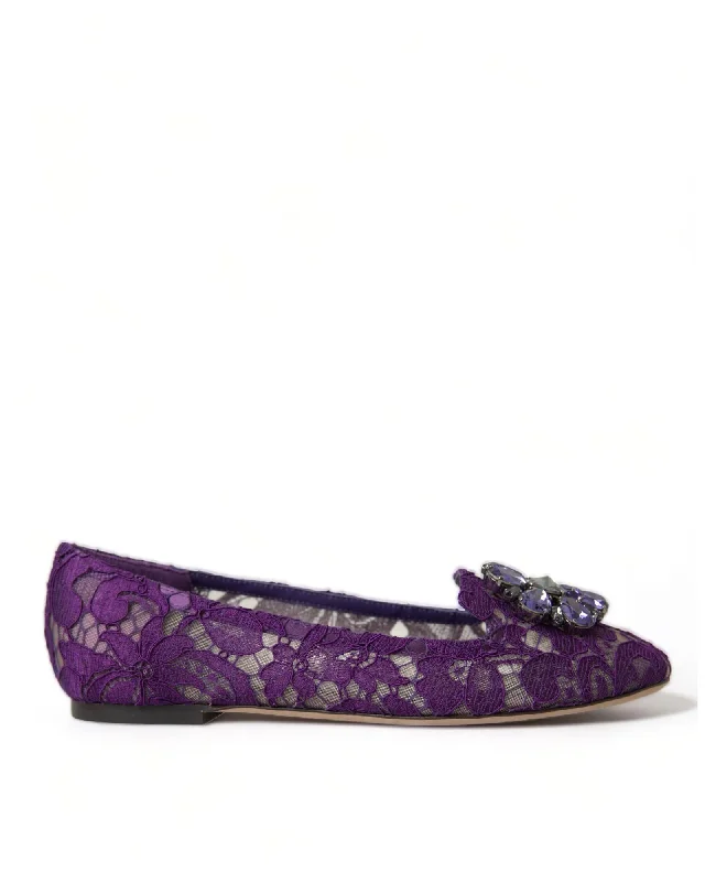 Dolce & Gabbana  Lace Ballerina Flats Purple