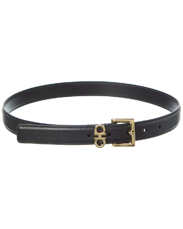 Ferragamo Double Gancini Leather Belt