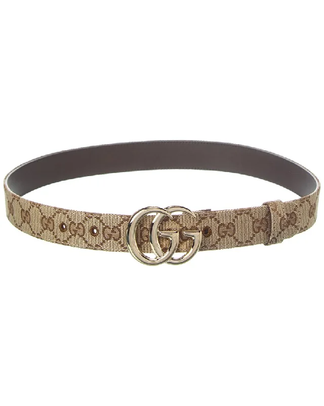 Gucci Marmont Gg Canvas & Leather Belt
